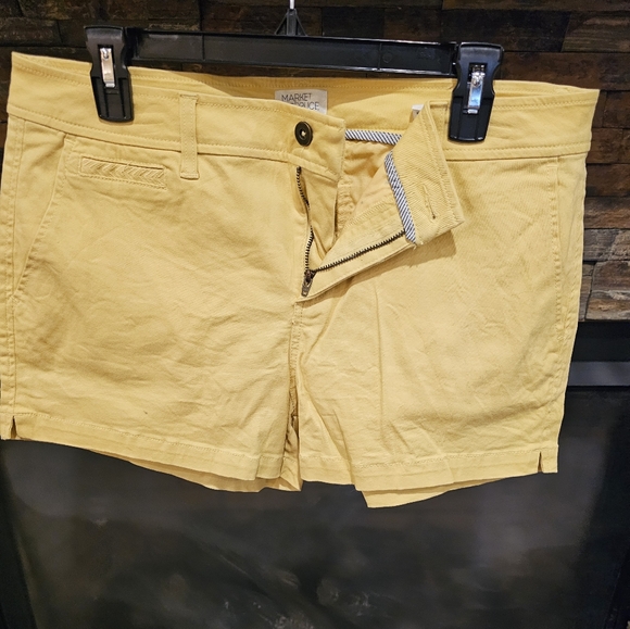 Market & Spruce Size 12 Yellow Dress Shorts - Picture 1 of 5